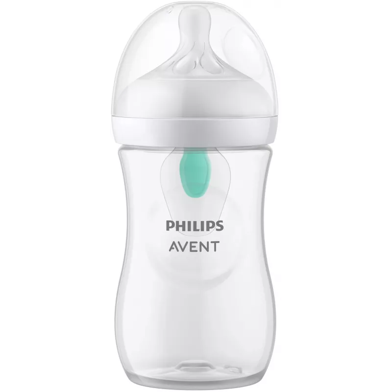 Biberão anticólicas Philips Avent Natural Response com válvula AirFree 260 ml, tetina de fluxo médio, 1M+