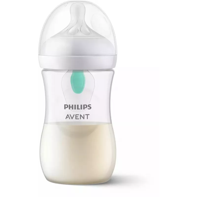 Biberão anticólicas Philips Avent Natural Response com válvula AirFree 260 ml, tetina de fluxo médio, 1M+