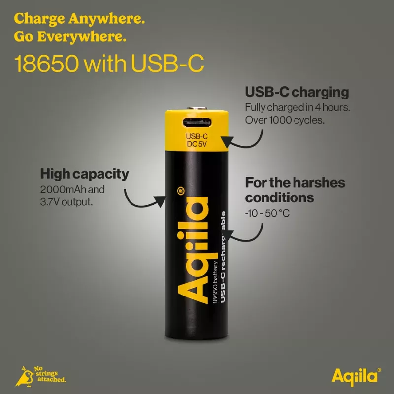 AQIILA AQ18018650398C1 Bateria NiMH recarregável USB-C, 1,2 V, 1 un.