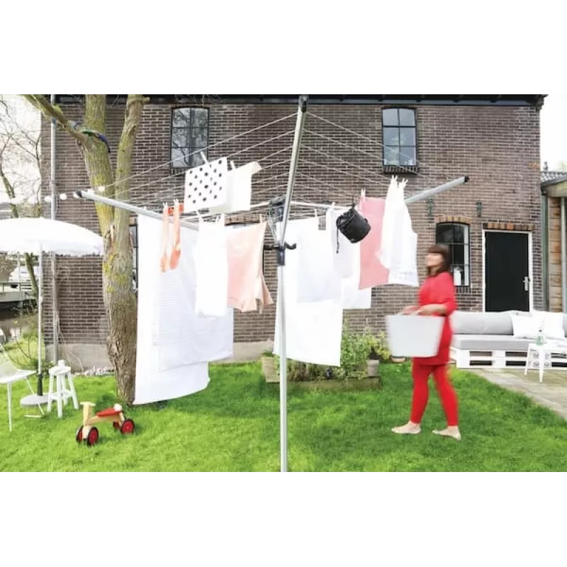 Estendal de roupa Brabantia Lift-O-Matic 50 m, Metallic Grey