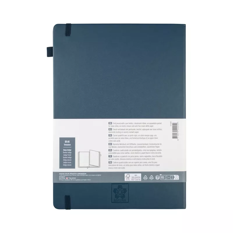 Caderno Sakura DIN A4 quadriculado, capa dura azul-índigo escuro, 160 páginas, 1 unidade (94156805)