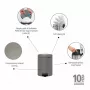 Balde do lixo com pedal Brabantia NewIcon 5L, Mineral Concrete Grey