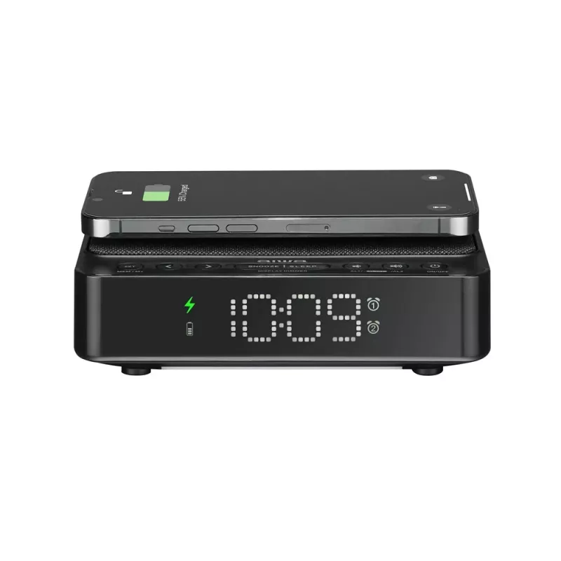 Despertador digital AIWA CR-30/BK com visor LED, rádio FM/PLL, preto