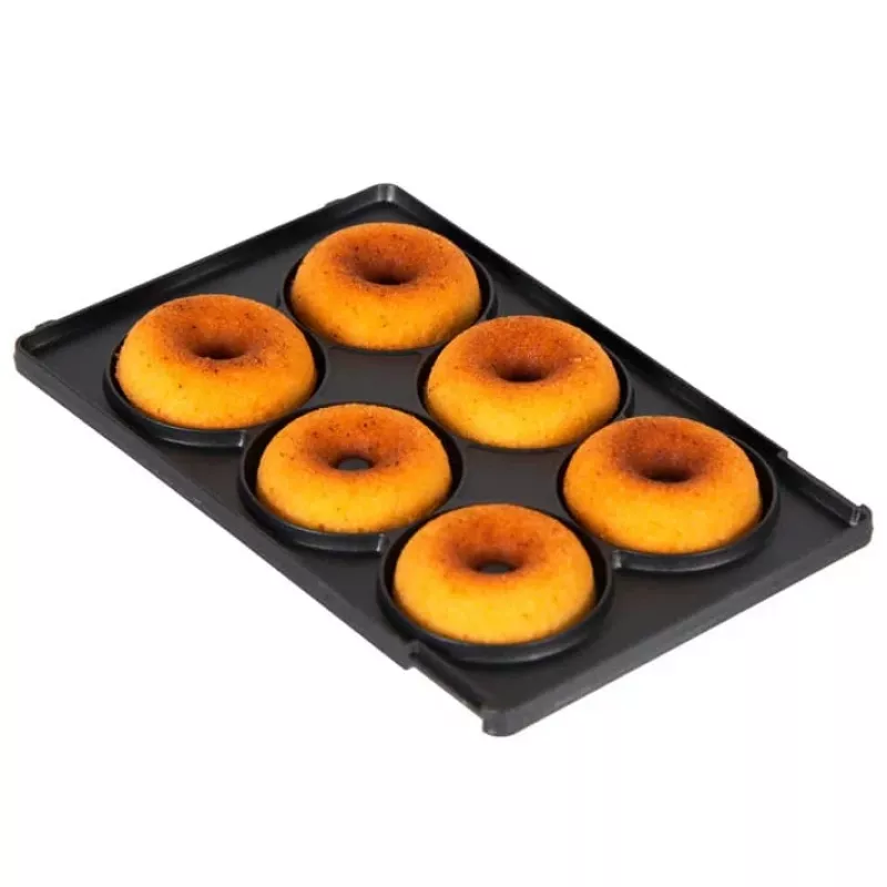 Máquina de snacks 6 em 1 Trebs vermelha – waffles, sandes, grelhador, donuts, poffertjes, cupcake