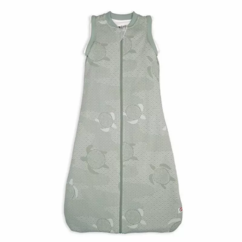 Saco de dormir de bebé Lodger Hopper Matcha Turtle com mangas removíveis, seda, 68/80 cm