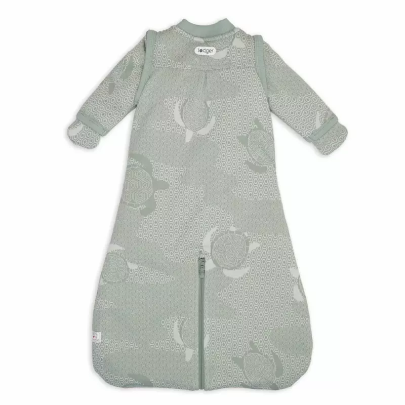 Lodger Hopper Matcha Turtle Saco de dormir para bebé com mangas amovíveis, 50/62, Silk HPM 109_50/62