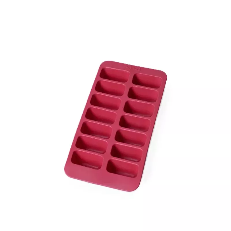 LEKUE Forma retangular para cubos de gelo com tampa, 14 cubos, vermelho