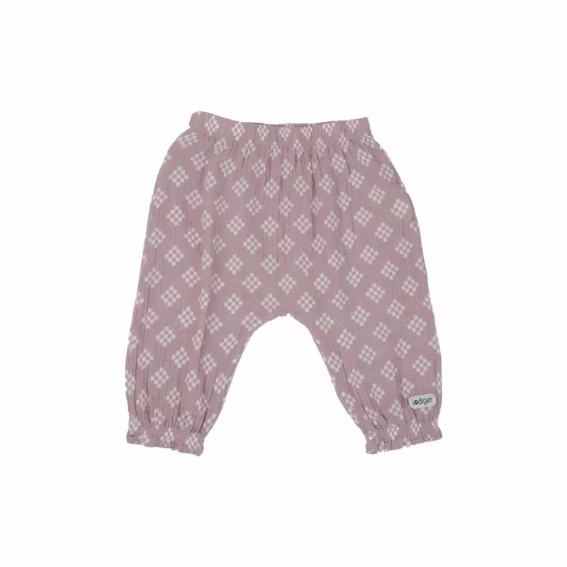 Lodger Hipster Tribe calças de verão para bebé em musselina, rosa, 62 cm