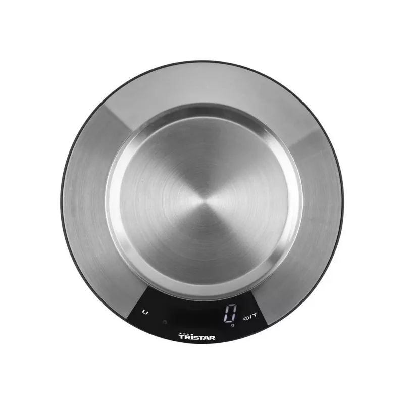 Tristar KW-2453 balança de cozinha digital com taça de aço inoxidável, capacidade 5 kg, precisão 1 g, ecrã LCD, função tara, prateado