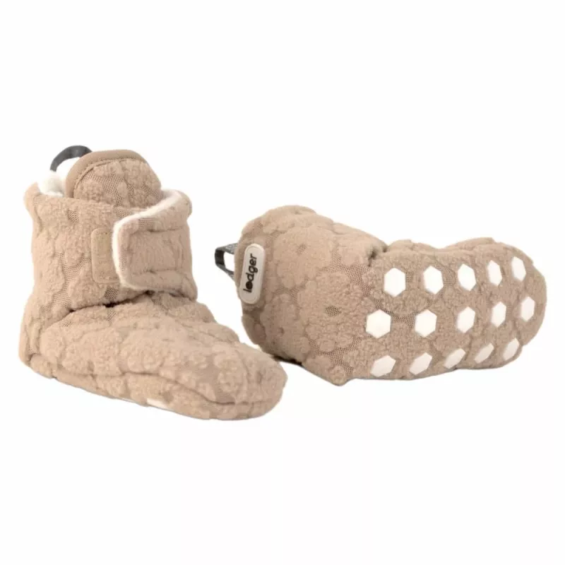 Lodger Slipper Folklore pantufas de fleece para bebé, bege, 6-12 meses