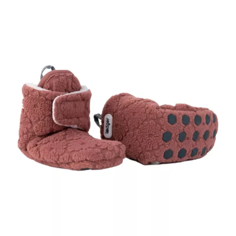 Lodger Slipper Folklore Fleece Pantufas para bebé, 6-12 meses, Rosewood
