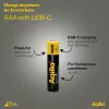 AQIILA Pilhas AAA NiMH com USB-C, 1,2 V, 600 mAh, pack de 4 AQ60AAA374C4
