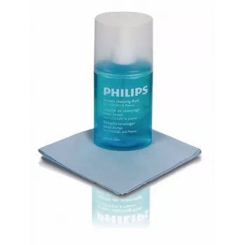 Conjunto de limpeza de ecrãs PHILIPS SVC1116B/10 para LED, LCD, Plasma, OLED, smartphones, tablets, portáteis, TVs - gel spray 200 ml + pano de microfibra