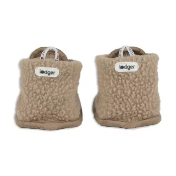 Sapatos de casa Lodger Teddy para bebé, bege, 6-12 meses