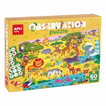 AGIPA Puzzle de Observação Júnior A Savana, 60 peças, Caixa de Cartão, 4+ anos 19221