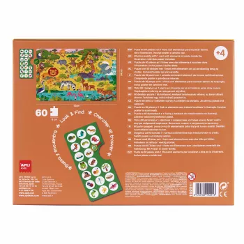 AGIPA Puzzle de Observação Júnior A Savana, 60 peças, Caixa de Cartão, 4+ anos 19221