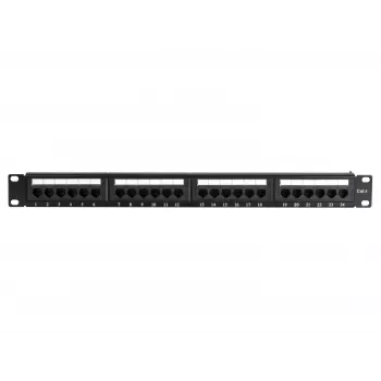 DS-IT Painel de Patch Panel de Rede CAT 6 UTP, 19 polegadas, 24 Portas DS-Patch6-24UTP