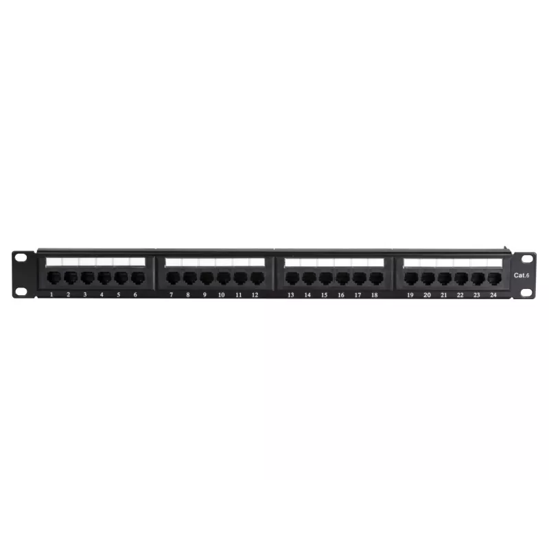 DS-IT Painel de Patch Panel de Rede CAT 6 UTP, 19 polegadas, 24 Portas DS-Patch6-24UTP