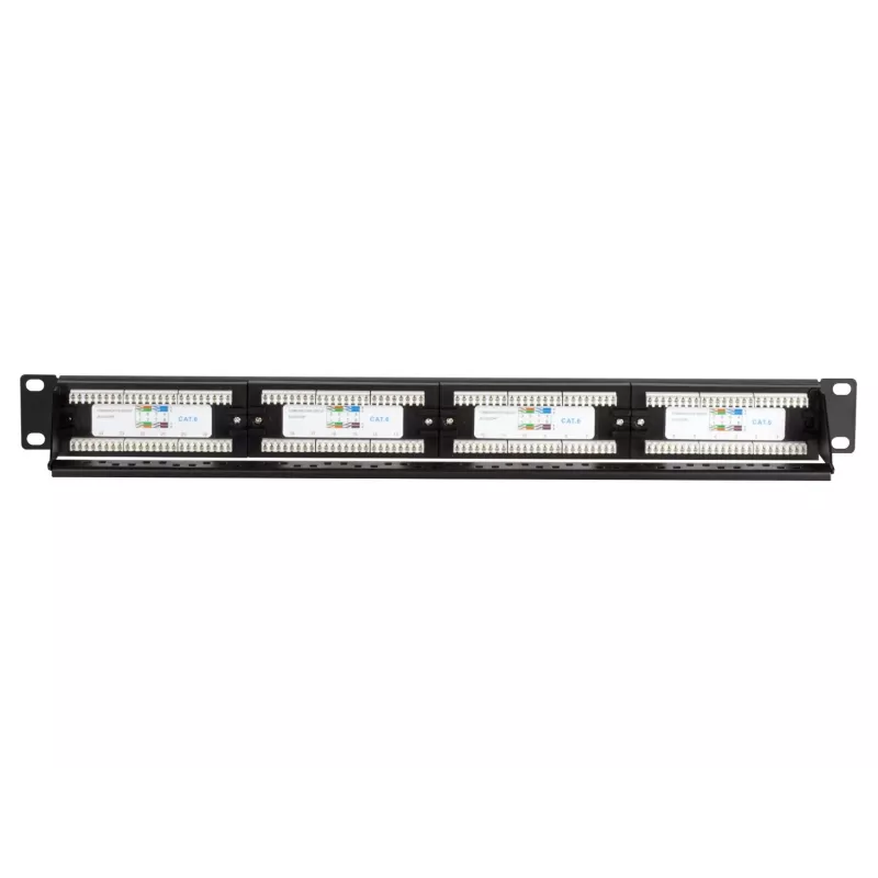 DS-IT Painel de Patch Panel de Rede CAT 6 UTP, 19 polegadas, 24 Portas DS-Patch6-24UTP