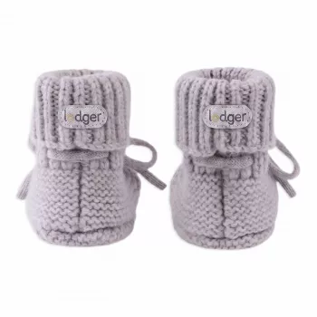Lodger Slipper Merino Wool Botinhas de Bebé, Stone, 0-6 meses