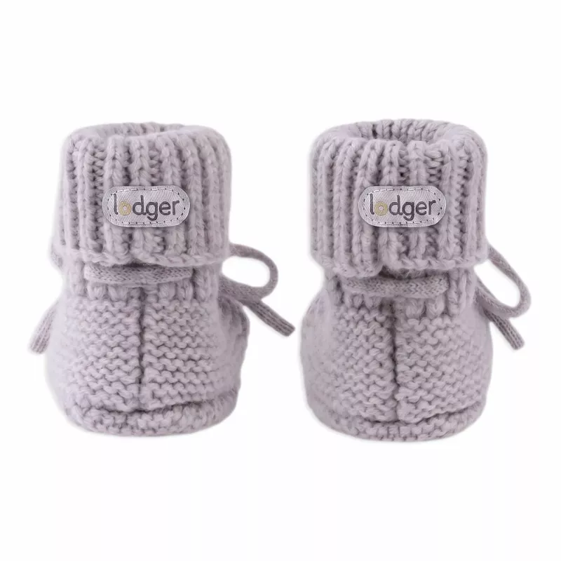 Lodger Slipper Merino Wool Botinhas de Bebé, Stone, 0-6 meses