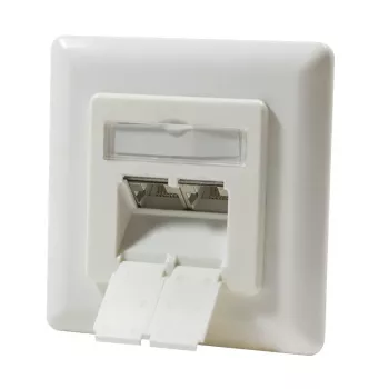 DSIT DC-Wall-In-STP6-I Tomada Dupla RJ45 Cat. 6 Blindada de Encastrar, Marfim