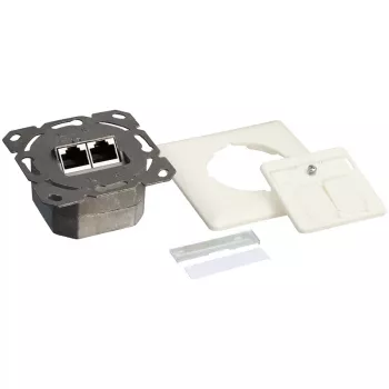 DSIT DC-Wall-In-STP6-I Tomada Dupla RJ45 Cat. 6 Blindada de Encastrar, Marfim