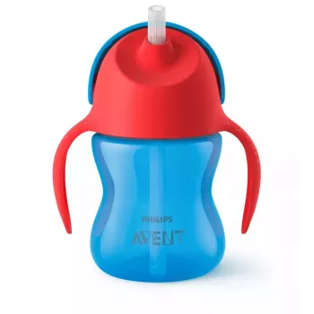 Philips AVENT Copo com Palhinha Flexível, 200 ml, 9m+, Azul