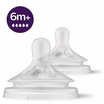 Philips Avent Natural Response Tetina de Silicone, Fluxo de Leite Muito Rápido, 6m+, pack de 2