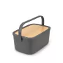 Caixa de pão Brabantia Roll Top, cinzento escuro mate, capacidade para 2 pães, aço