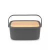 Caixa de pão Brabantia Roll Top, cinzento escuro mate, capacidade para 2 pães, aço