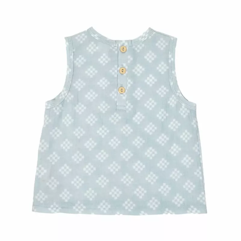 T-shirt de alças de bebé em musselina Lodger Tank Topper Tribe, Ice Flow, 68 cm