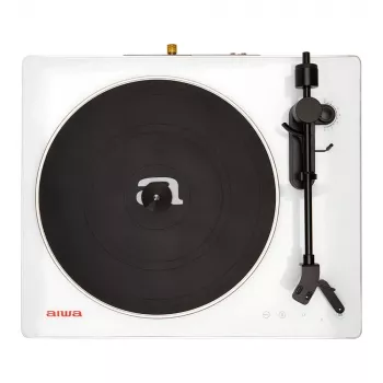 Gira-discos de acionamento por correia AIWA APX-680BT/WT com Bluetooth, gravação USB e conectividade PC - preto