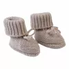 Pantufas Lodger Slipper Folklore para bebé em lã merino, bege, 0-6 meses