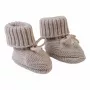Pantufas Lodger Slipper Folklore para bebé em lã merino, bege, 0-6 meses