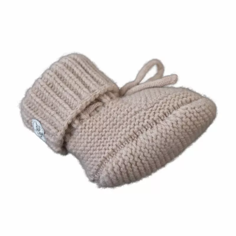 Pantufas Lodger Slipper Folklore para bebé em lã merino, bege, 0-6 meses