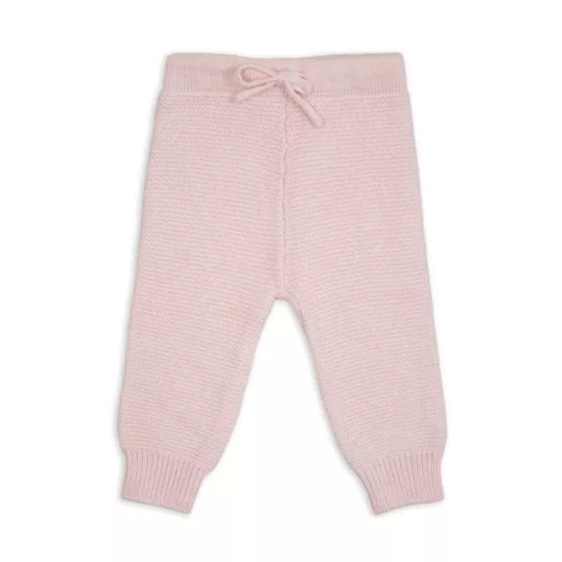 Calças de malha Lodger Jooger em merino para bebé, castanho-claro, tamanho 68
