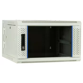 Armário de servidor de parede DSIT 6U com porta de vidro, branco, 600x600x368 mm DS6606W-DOUBLE