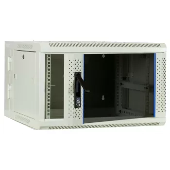 Armário de servidor de parede DSIT 6U com porta de vidro, branco, 600x600x368 mm DS6606W-DOUBLE