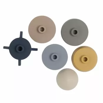 Torre de empilhar em silicone BABY'S ONLY Rakete, tons de terra, 0+ meses