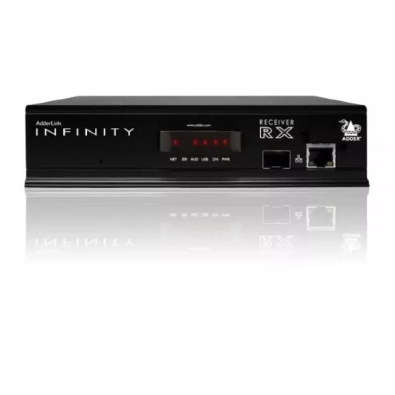 Recetor extensor KVM ADDER ALIF1002R-IEC - Dual DVI-D, USB 2.0, áudio, Gigabit Ethernet, preto