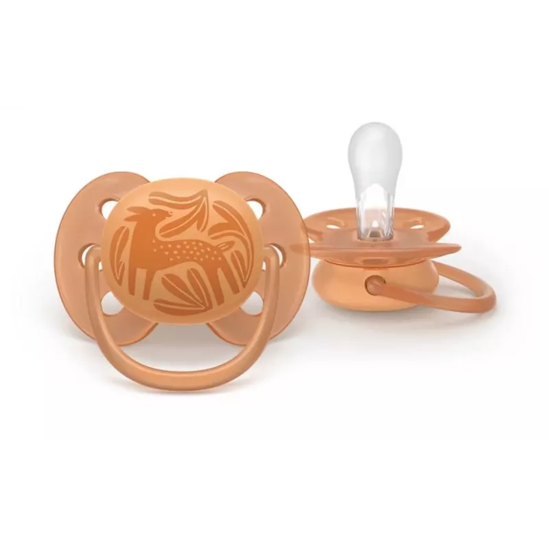 Chupeta Philips Avent Ultra Soft neutra, 18M+, pack de 2
