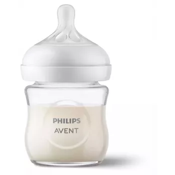 Biberão de vidro Philips Avent Natural Response 125 ml com tetina para recém-nascido, 0m+