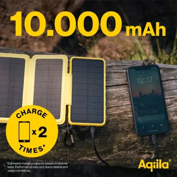 Powerbank solar Aqiila Powerbird BS10 10000 mAh preto e laranja