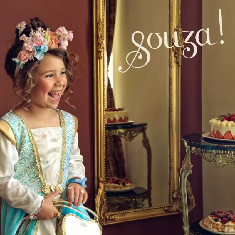 Vestido de princesa Souza! Josephina para menina 3-4 anos - rosa/rosa-ouro