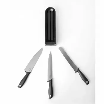 Conjunto de bloco de facas Brabantia Tasty+ para gaveta, cinzento-escuro, 3 facas