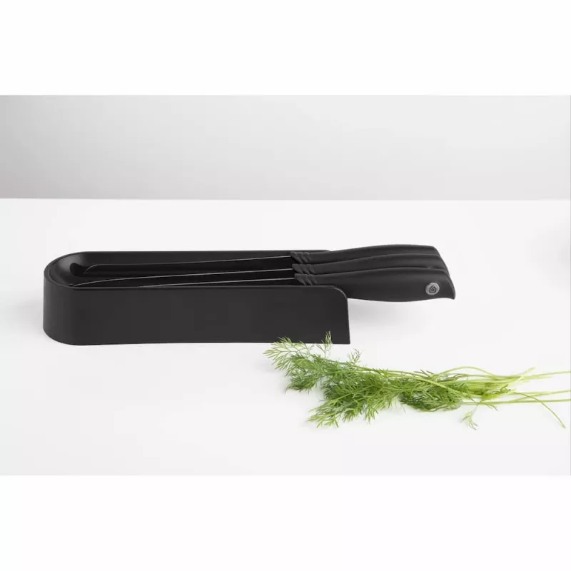 Conjunto de bloco de facas Brabantia Tasty+ para gaveta, cinzento-escuro, 3 facas