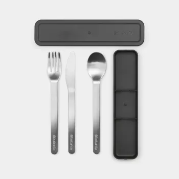 Brabantia Make & Take Conjunto de talheres portátil, Cinzento-escuro