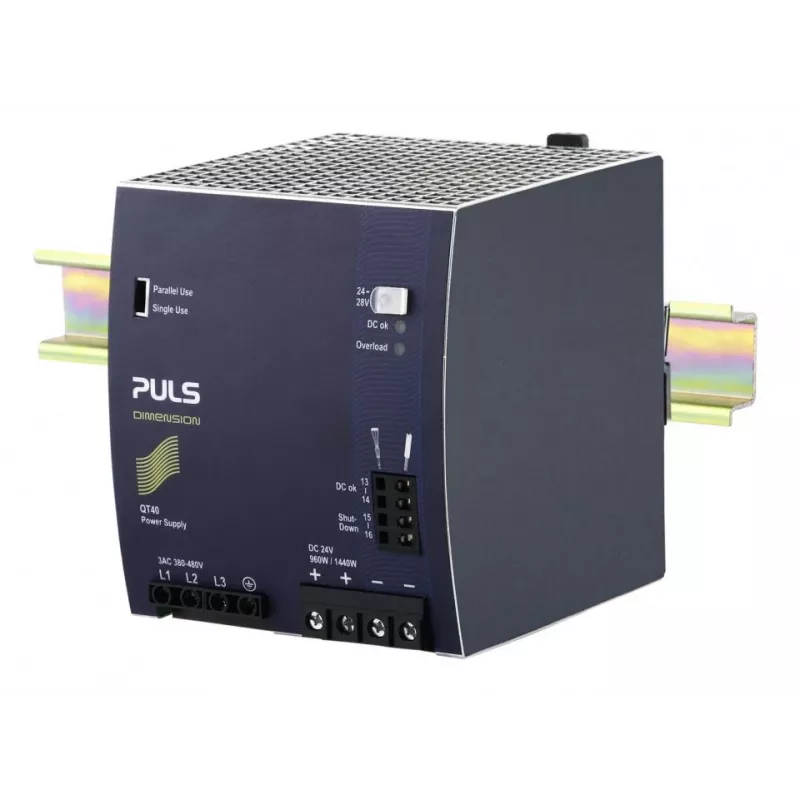 PULS DIMENSION QT40.241 Fonte de alimentação para calha DIN 24V DC 40A 960W 3 fases