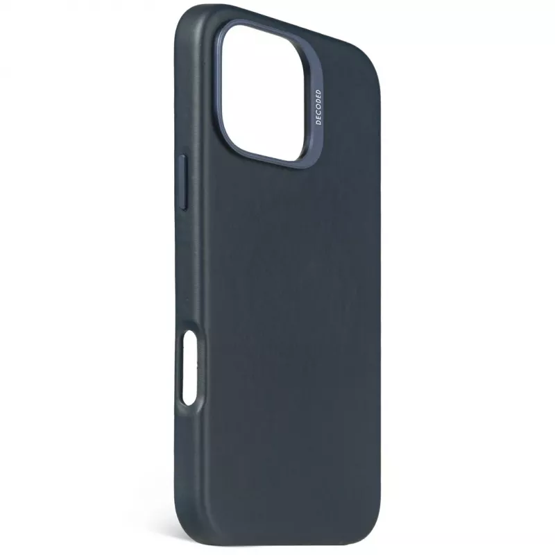 Decoded Proteção traseira de couro para iPhone 16 Pro Max, Compatível com MagSafe, Navy